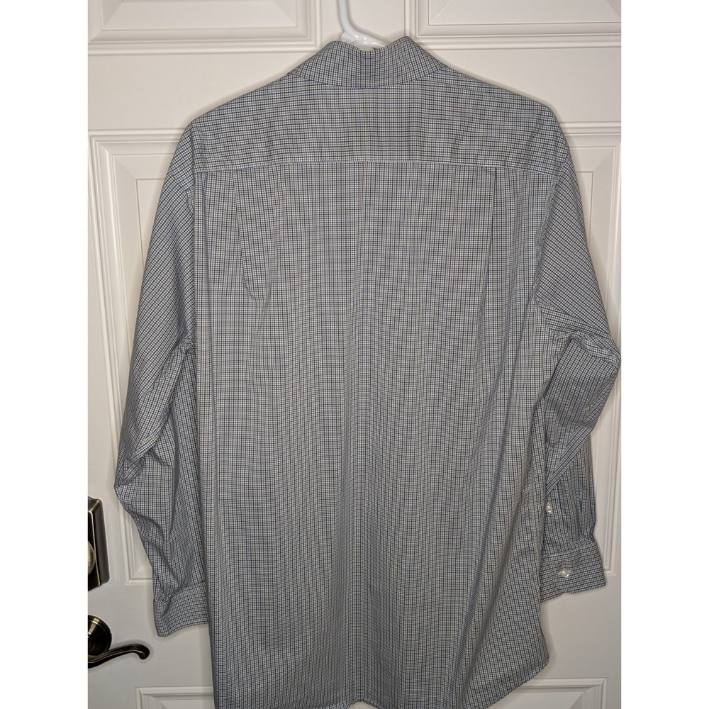 Jos A. Bank 1905 Blue Green Check Brrr Comfort 16.5 33 Dress Shirt Tailored Fit - Picture 4 of 6